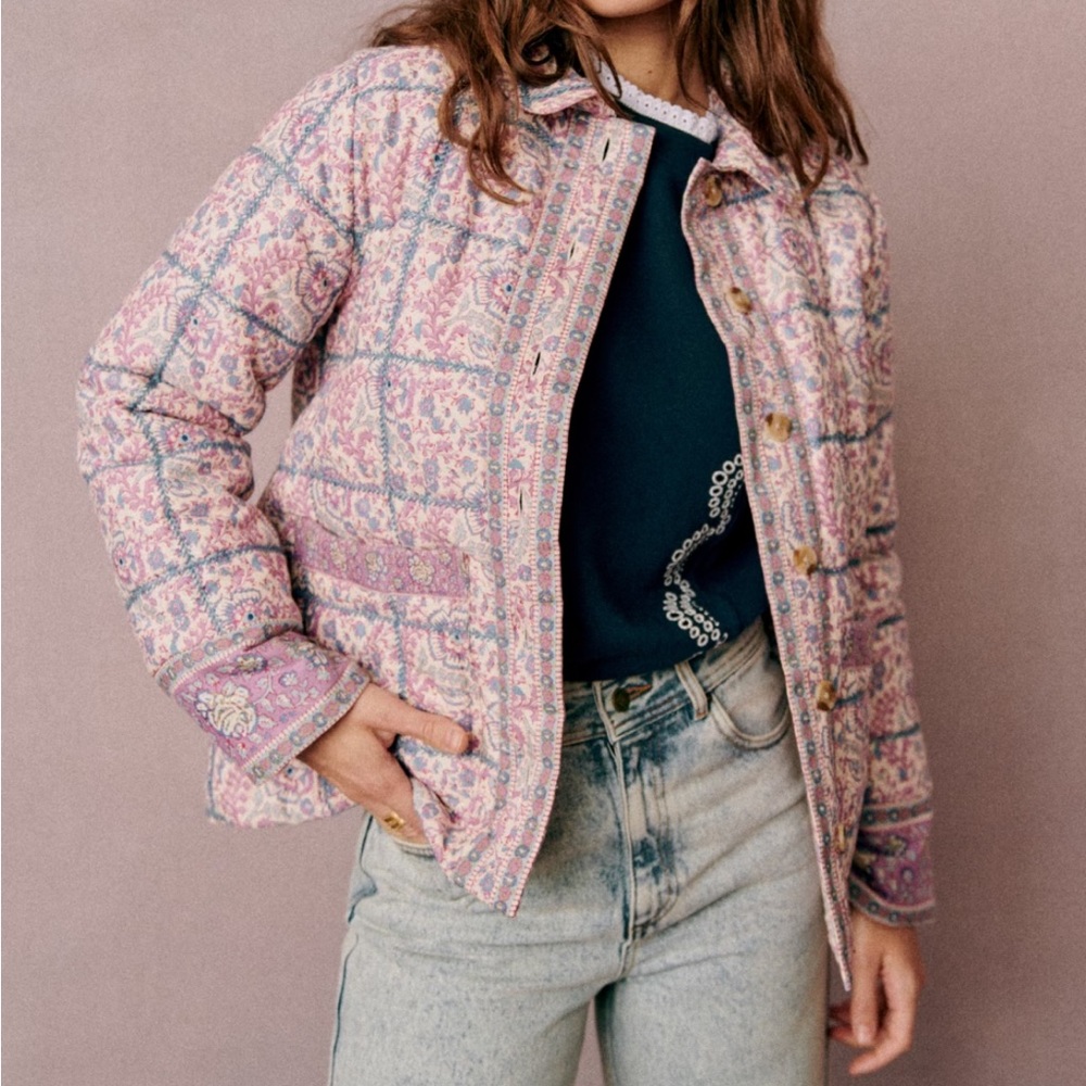 SOLD//Sézane x Sea NY RARE NWT William Jacket in Mixed Emilia Print Size 40/US 8 - Picture 4 of 6